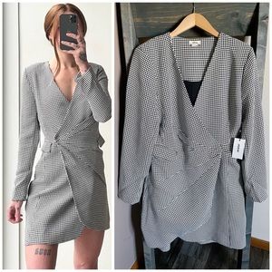 NEW Jason Wu Houndstooth Blazer Wrap Dress Jacket